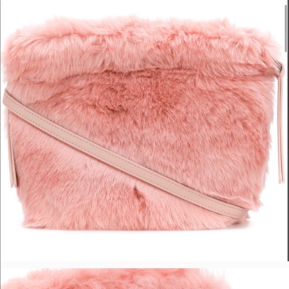 Furla Faux Fur Caos moonstone crossbody